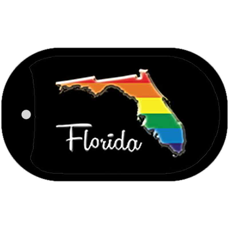 Florida Rainbow State Novelty Metal Dog Tag Necklace DT-6323 2" x 1" Dog Tag (DT)