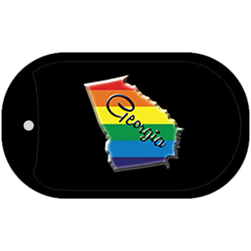 Georgia Rainbow State Novelty Metal Dog Tag Necklace DT-6324 2" x 1" Dog Tag (DT)