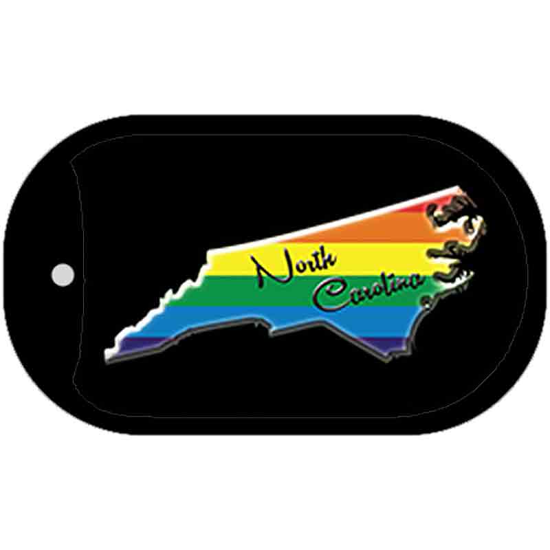 North Carolina Rainbow State Novelty Metal Dog Tag Necklace DT-6347 2" x 1" Dog Tag (DT)