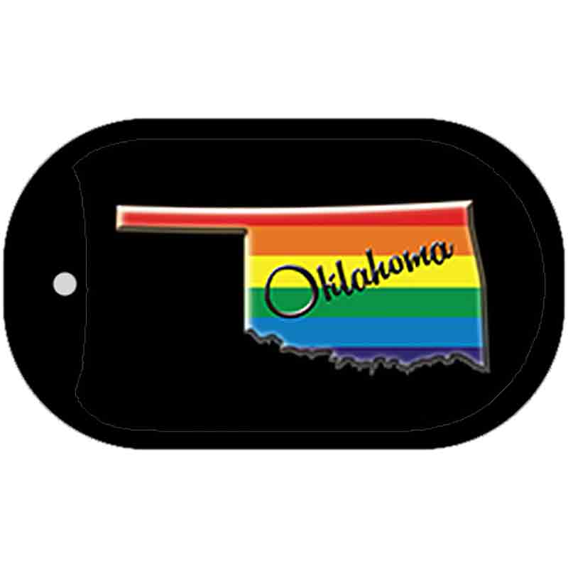 Oklahoma Rainbow State Novelty Metal Dog Tag Necklace DT-6350