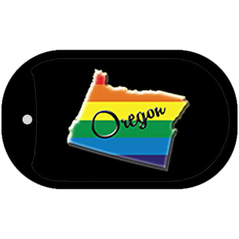 Oregon Rainbow Stste Novelty Metal Dog Tag Necklace DT-6351 2" x 1" Dog Tag (DT)