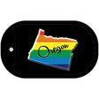 Oregon Rainbow Stste Novelty Metal Dog Tag Necklace DT-6351 2" x 1" Dog Tag (DT)