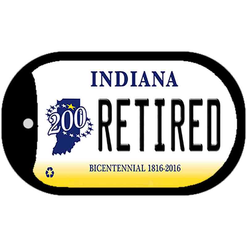 Indiana Retired Novelty Metal Dog Tag Necklace DT-6386