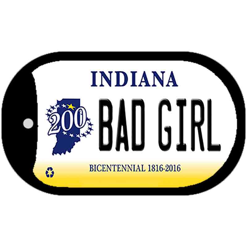 Indiana Bad Girl Novelty Metal Dog Tag Necklace DT-6390