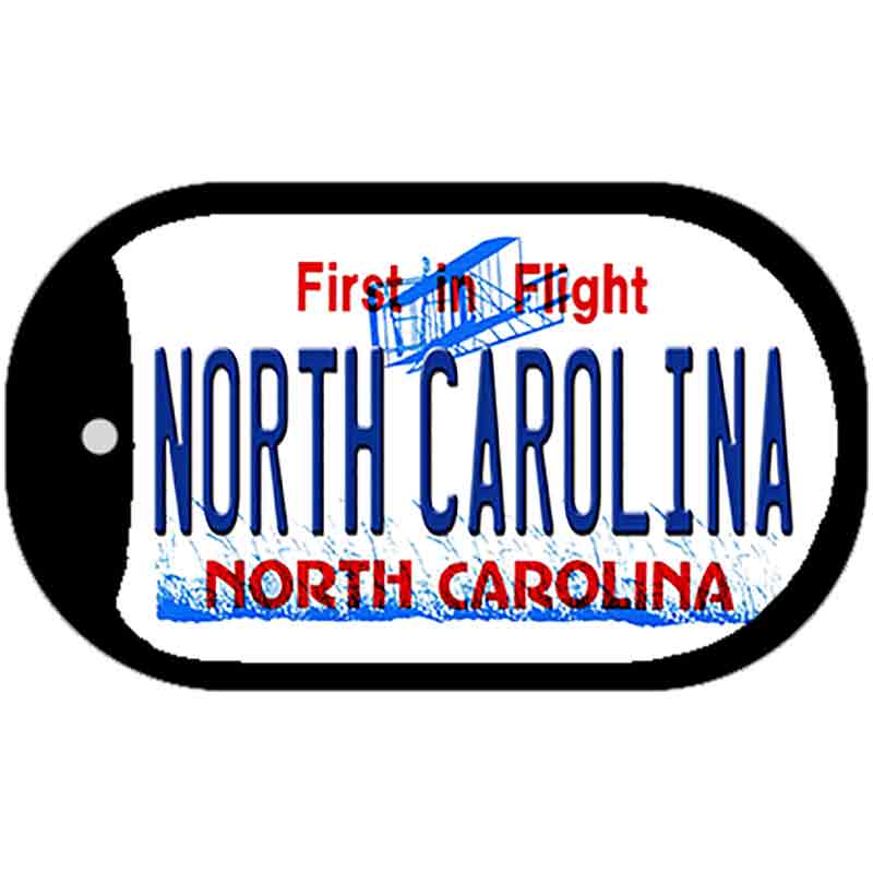 North Carolina Novelty Metal Dog Tag Necklace DT-6460 2" x 1" Dog Tag (DT)