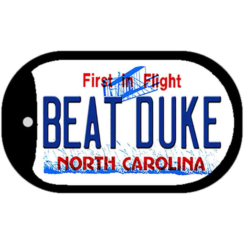 Beat Duke North Carolina Novelty Metal Dog Tag Necklace DT-6468 2" x 1" Dog Tag (DT)