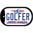 Golfer North Carolina Novelty Metal Dog Tag Necklace DT-6481 2" x 1" Dog Tag (DT)