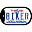 Biker North Carolina Novelty Metal Dog Tag Necklace DT-6499 2" x 1" Dog Tag (DT)