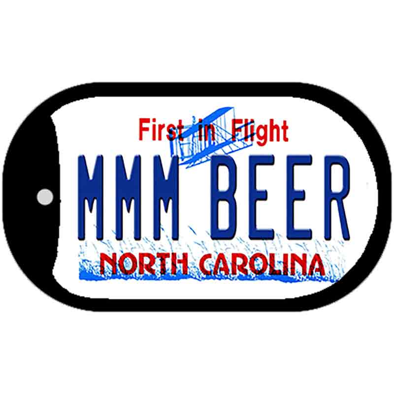 MMM Beer North Carolina Novelty Metal Dog Tag Necklace DT-6501 2" x 1" Dog Tag (DT)