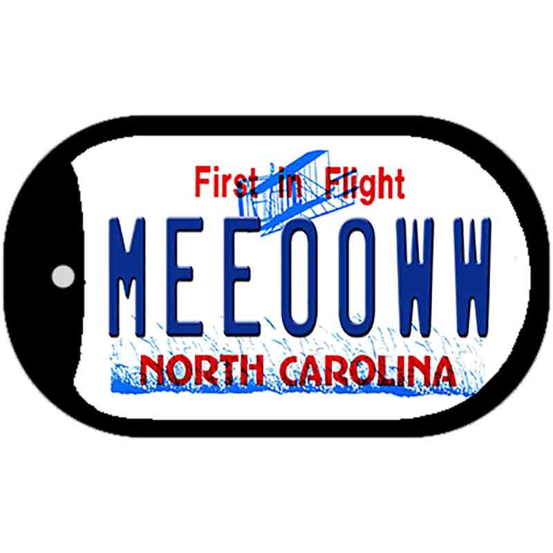 Meeooww North Carolina Novelty Metal Dog Tag Necklace DT-6504 2" x 1" Dog Tag (DT)
