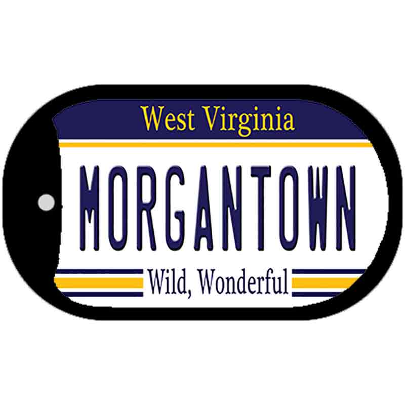 Morgantown West Virginia Novelty Metal Dog Tag Necklace DT-6540 2" x 1" Dog Tag (DT)