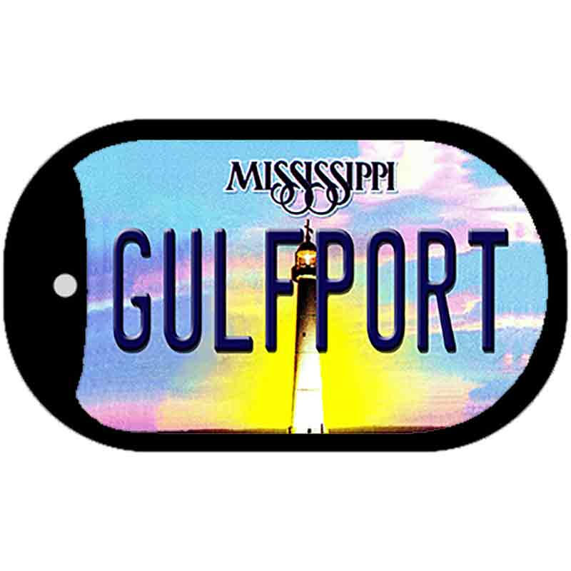 Gulfport Mississippi Novelty Metal Dog Tag Necklace DT-6554 2" x 1" Dog Tag (DT)