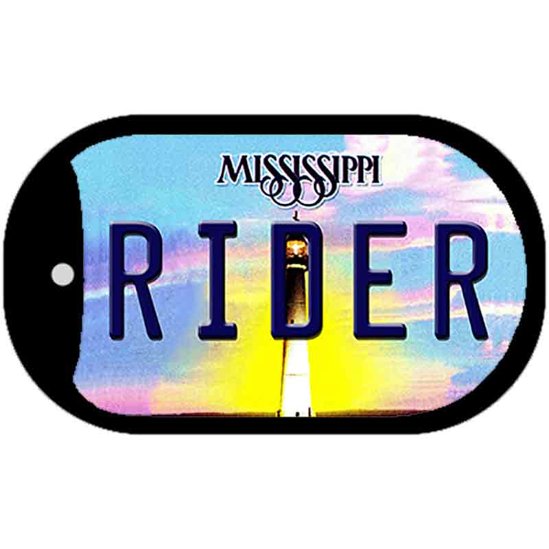 Rider Mississippi Novelty Metal Dog Tag Necklace DT-6593