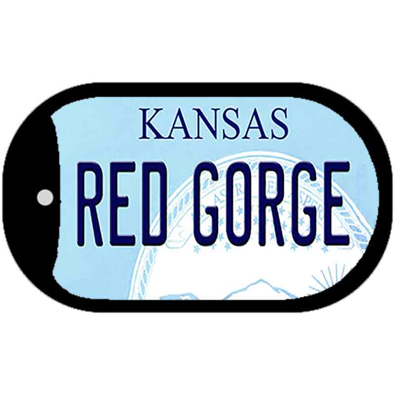 Red Gorge Kansas Novelty Metal Dog Tag Necklace DT-6609 2" x 1" Dog Tag (DT)