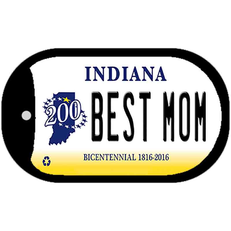 Indiana Best Mom Novelty Metal Dog Tag Necklace DT-6651