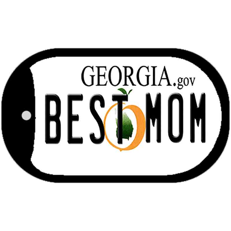 Best Mom Georgia Novelty Metal Dog Tag Necklace DT-6660 2" x 1" Dog Tag (DT)
