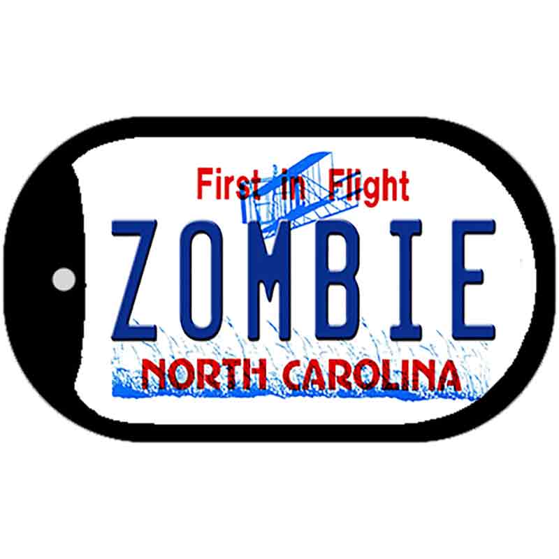 Zombie North Carolina Novelty Metal Dog Tag Necklace DT-6751 2" x 1" Dog Tag (DT)