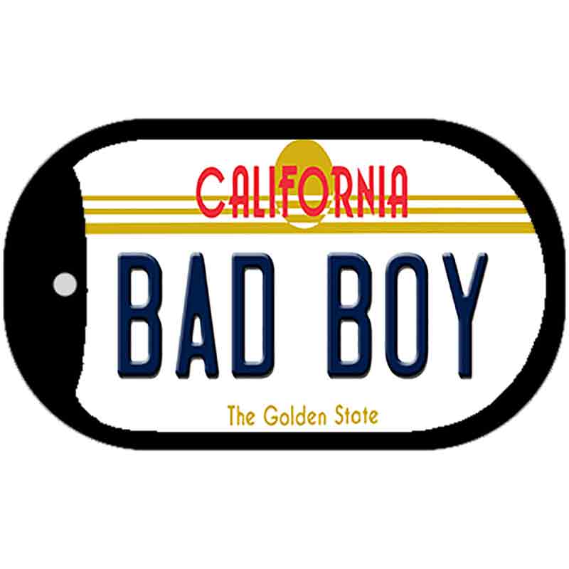 Bad Boy California Novelty Metal Dog Tag Necklace DT-6838 2" x 1" Dog Tag (DT)