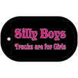 Silly Boys Trucks For Girls Novelty Metal Dog Tag Necklace DT-6881 2" x 1" Dog Tag (DT)