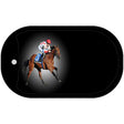 Horse Racing Offset Novelty Metal Dog Tag Necklace DT-7879 2" x 1" Dog Tag (DT)