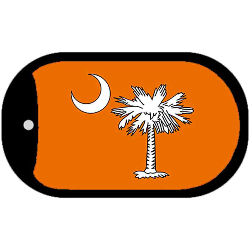 Orange South Carolina Flag Novelty Metal Dog Tag Necklace DT-7899 2" x 1" Dog Tag (DT)