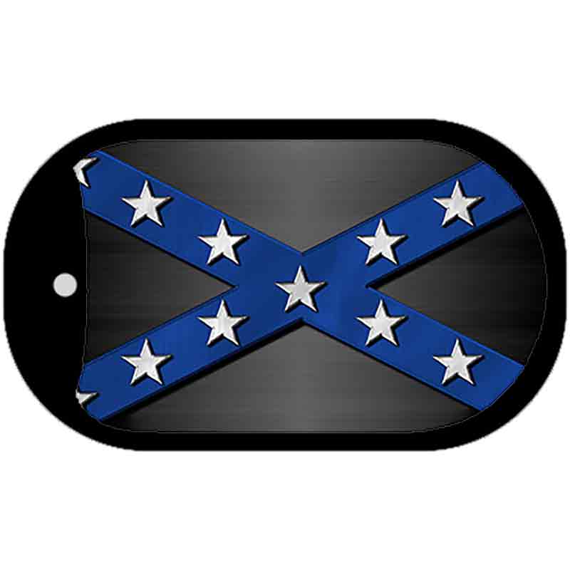 Confederate Stripes Blue Novelty Metal Dog Tag Necklace DT-7990