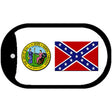 Confederate Flag North Carolina Seal Novelty Metal Dog Tag Necklace DT-7998 2" x 1" Dog Tag (DT)