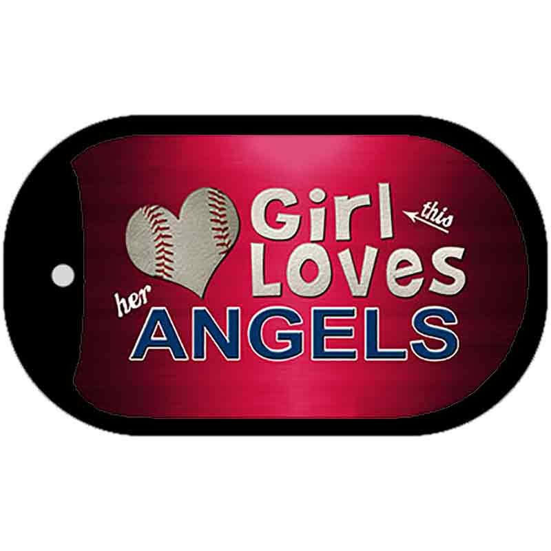 This Girl Loves Her Angels Novelty Metal Dog Tag Necklace DT-8064