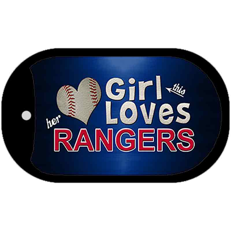 This Girl Loves Her Rangers Novelty Metal Dog Tag Necklace DT-8089