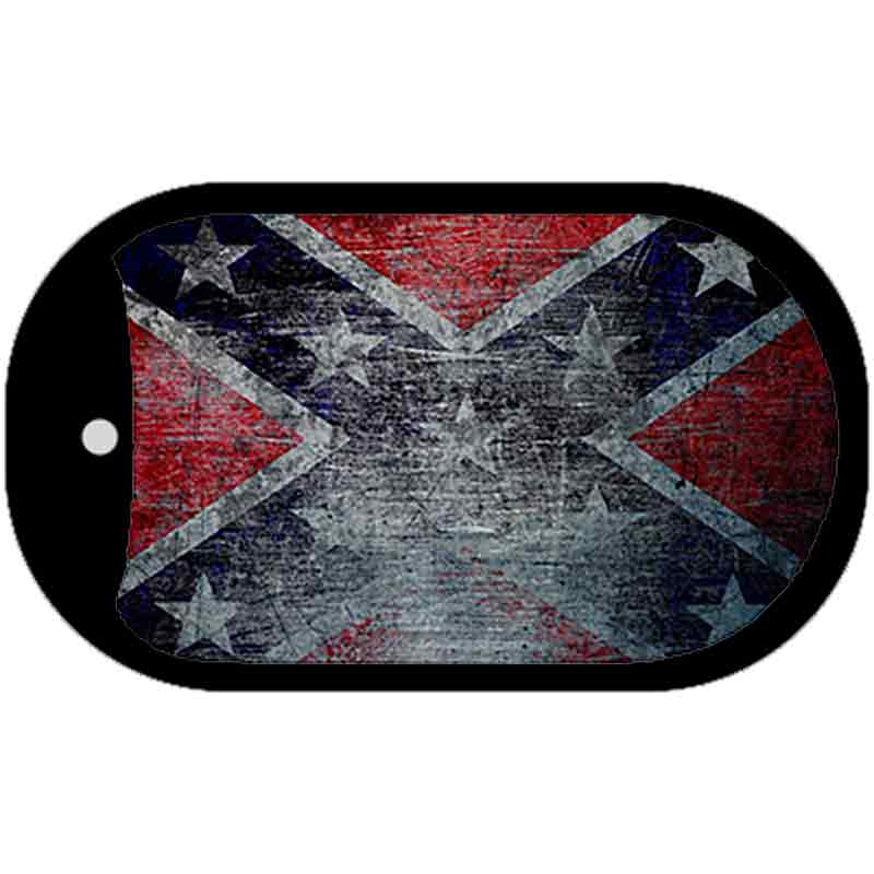 Confederate Flag Scratched Novelty Metal Dog Tag Necklace DT-8110
