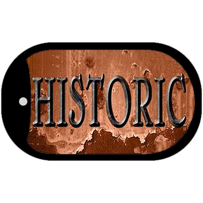 Historic Rusty Novelty Metal Dog Tag Necklace DT-8112 2" x 1" Dog Tag (DT)