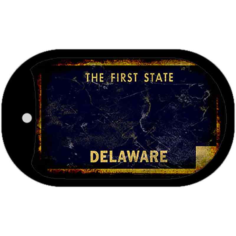 Delaware Rusty Blank Novelty Metal Dog Tag Necklace DT-8125