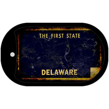 Delaware Rusty Blank Novelty Metal Dog Tag Necklace DT-8125