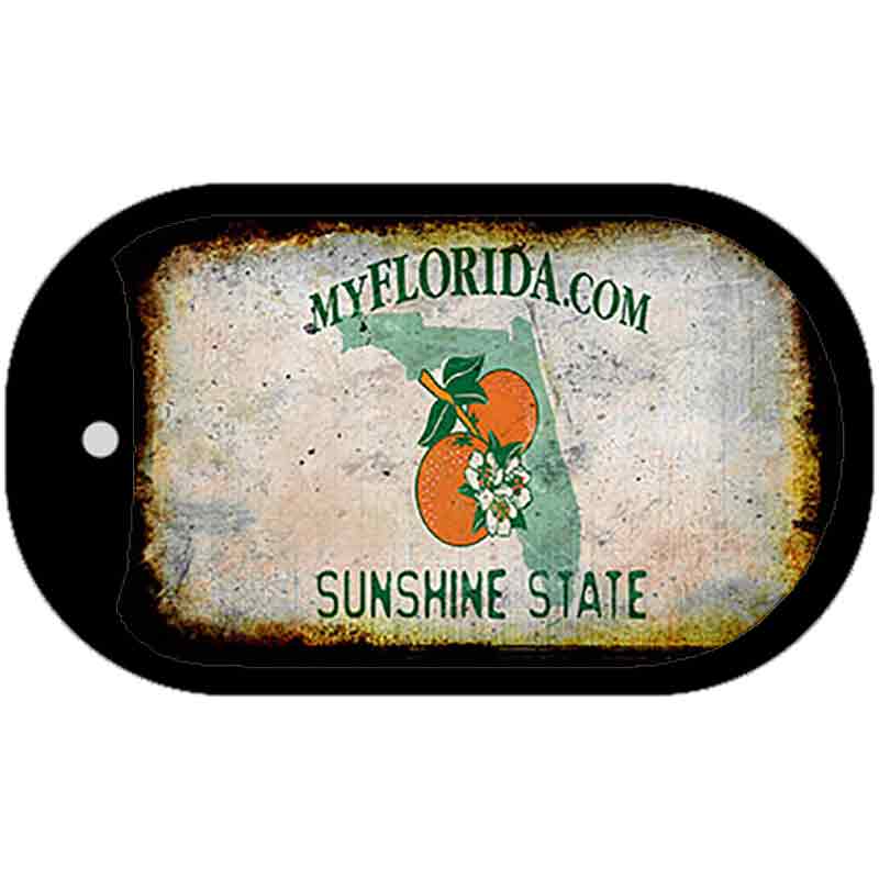 Florida Rusty Blank Novelty Metal Dog Tag Necklace DT-8126 2" x 1" Dog Tag (DT)