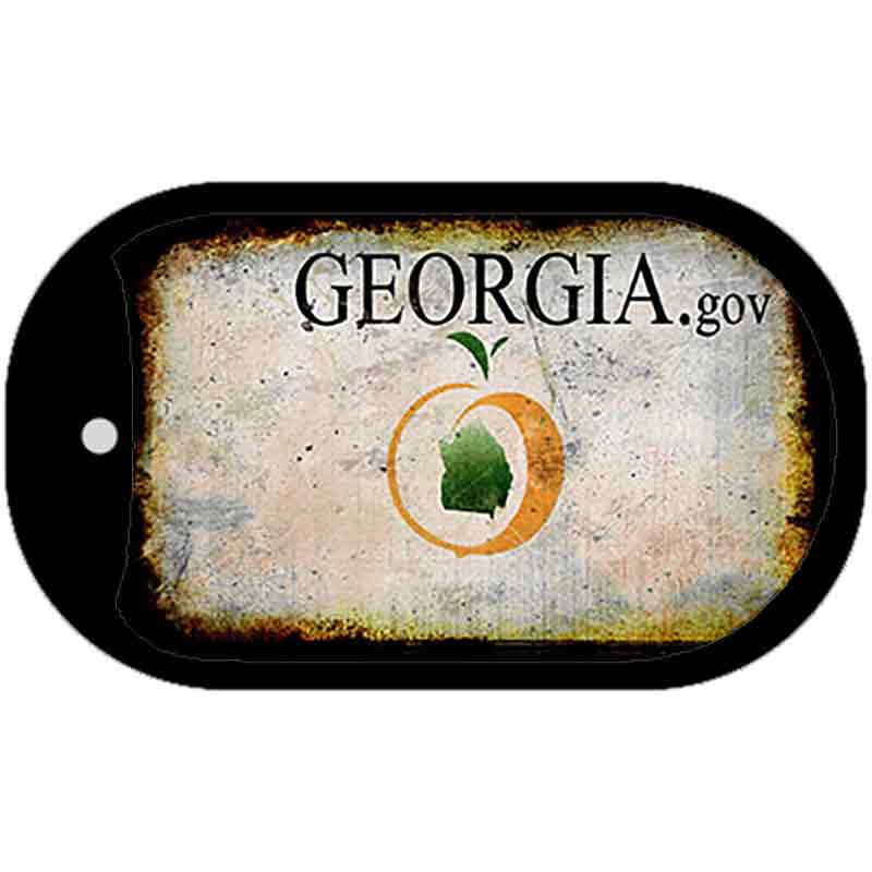 Georgia Rusty Blank Novelty Metal Dog Tag Necklace DT-8127 2" x 1" Dog Tag (DT)