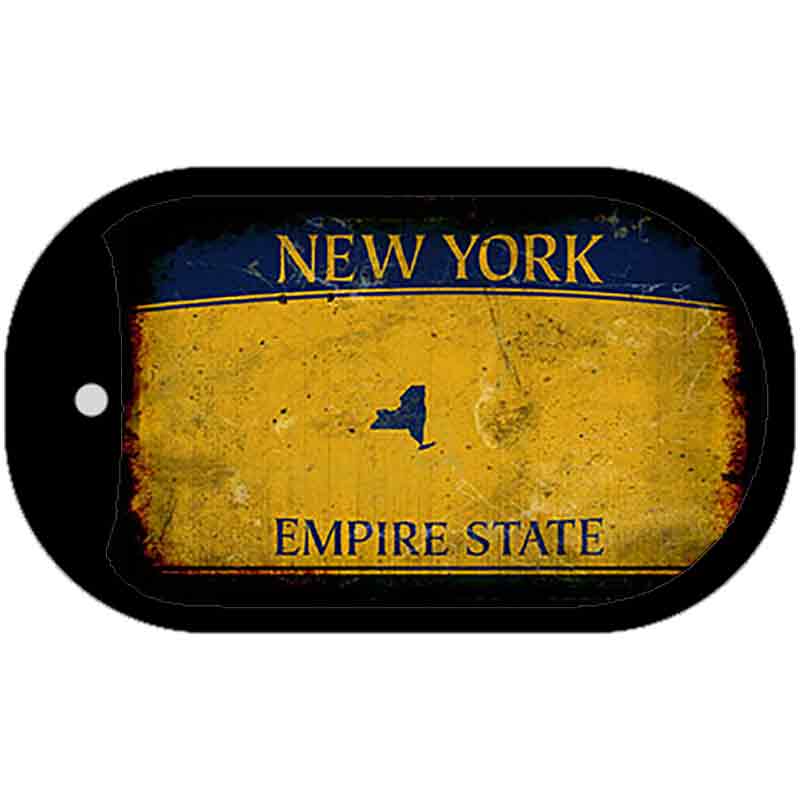 New York Yellow Rusty Blank Novelty Metal Dog Tag Necklace DT-8192 2" x 1" Dog Tag (DT)
