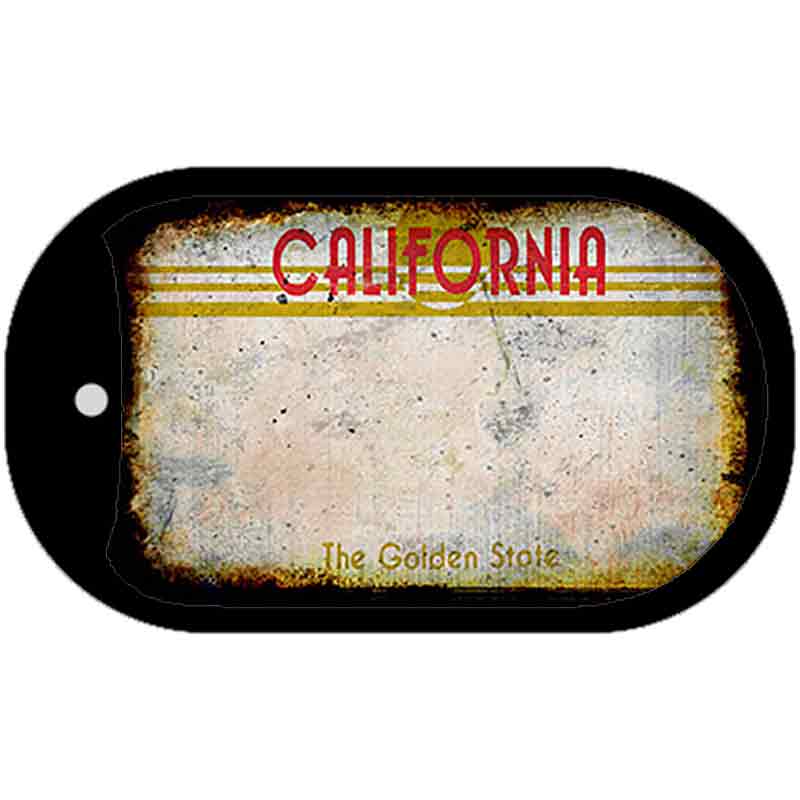 California Rusty Blank Novelty Metal Dog Tag Necklace DT-8200 2" x 1" Dog Tag (DT)