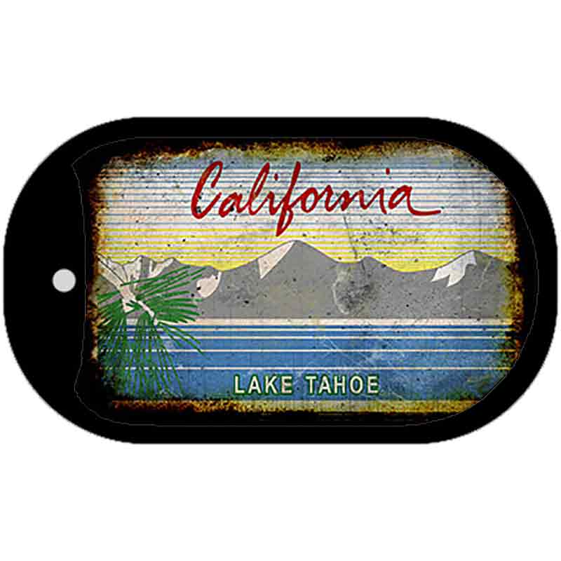 California Lake Tahoe Rusty Blank Novelty Metal Dog Tag Necklace DT-8208 2" x 1" Dog Tag (DT)