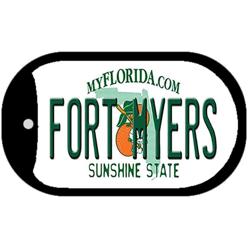 Fort Myers Florida Novelty Metal Dog Tag Necklace DT-8224 2" x 1" Dog Tag (DT)