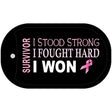 Breast Cancer Survivor Ribbon Novelty Metal Dog Tag Necklace DT-8229 2" x 1" Dog Tag (DT)