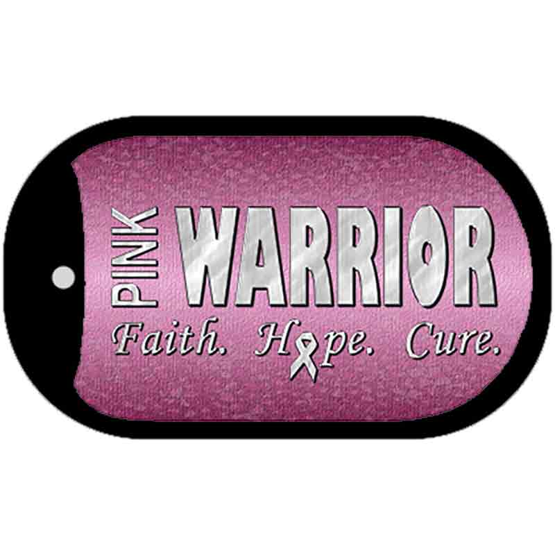 Pink Warrior Novelty Metal Dog Tag Necklace DT-8244 2" x 1" Dog Tag (DT)