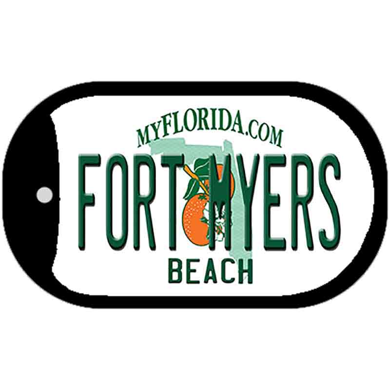 Fort Myers Beach Florida Novelty Metal Dog Tag Necklace DT-8270 2" x 1" Dog Tag (DT)