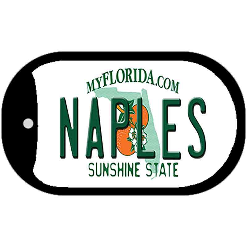 Naples Florida Novelty Metal Dog Tag Necklace DT-8285 2" x 1" Dog Tag (DT)