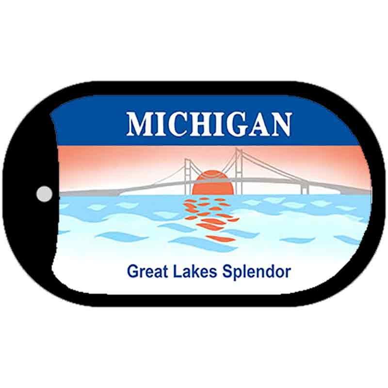 Michigan State Blank Novelty Metal Dog Tag Necklace DT-8298