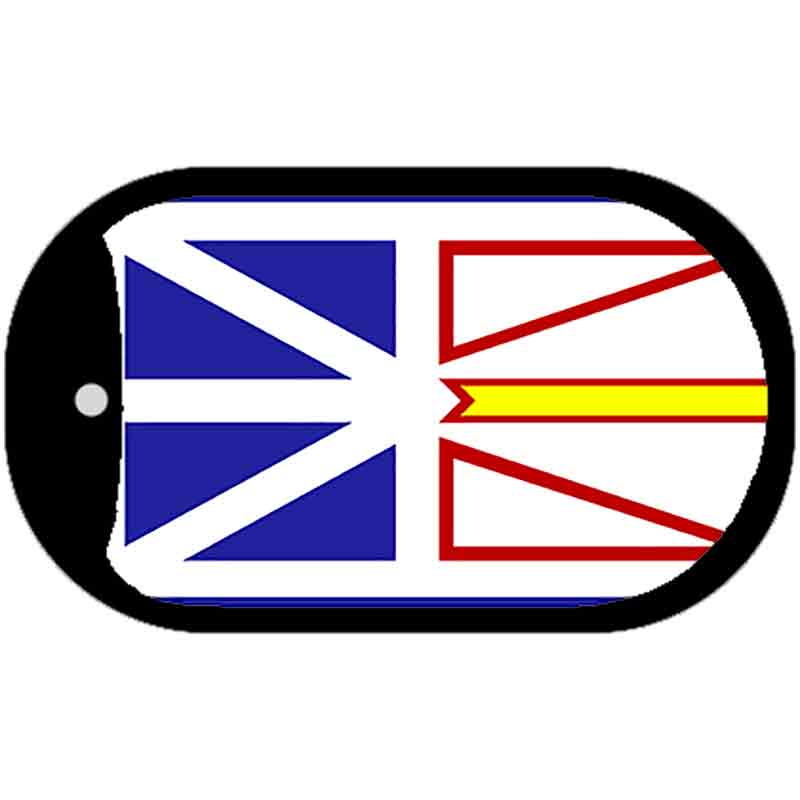 New Foundland Flag Scroll Metal Novelty Dog Tag Necklace DT-838