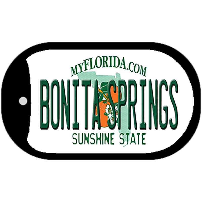 Bonita Springs Florida Novelty Metal Dog Tag Necklace DT-8400 2" x 1" Dog Tag (DT)