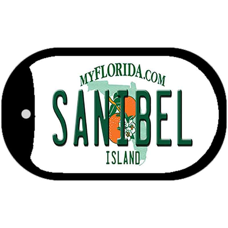 Sanibel Florida Novelty Metal Dog Tag Necklace DT-8407 2" x 1" Dog Tag (DT)