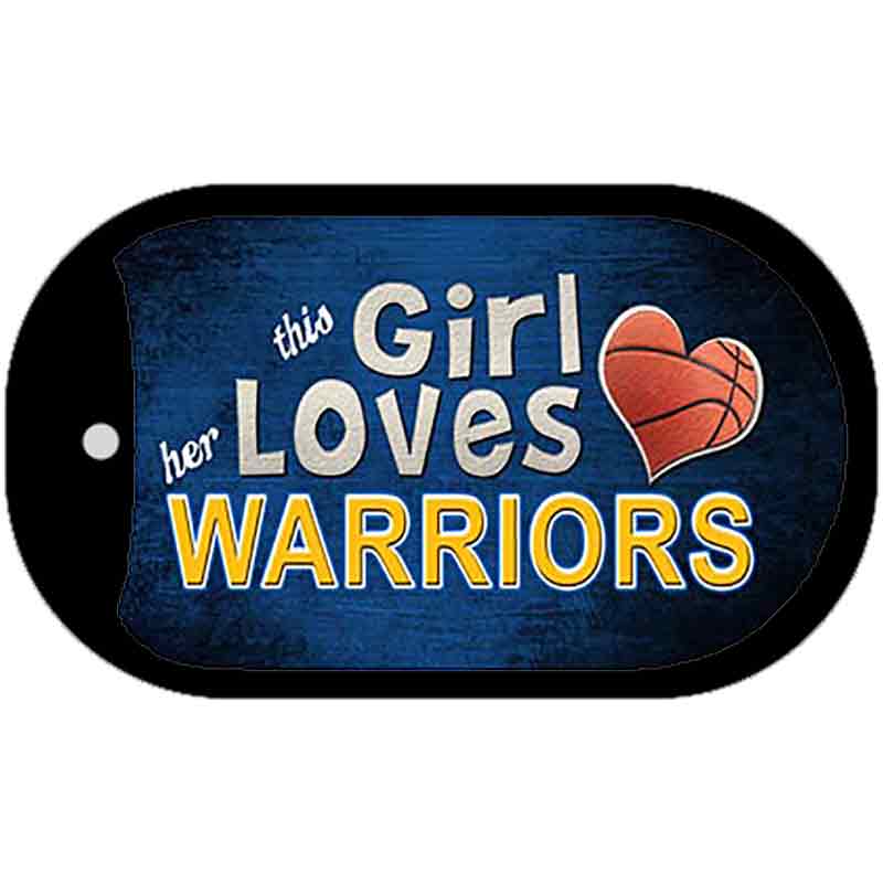 This Girl Loves Her Warriors Novelty Metal Dog Tag Necklace DT-8425 2" x 1" Dog Tag (DT)