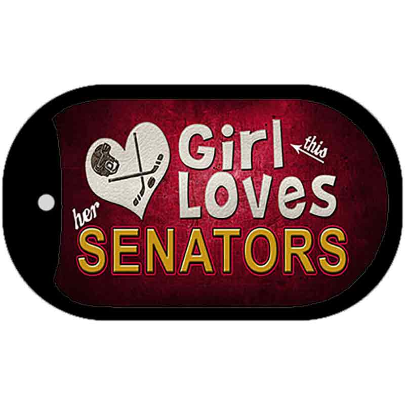 This Girl Loves Her Senators Novelty Metal Dog Tag Necklace DT-8454 2" x 1" Dog Tag (DT)