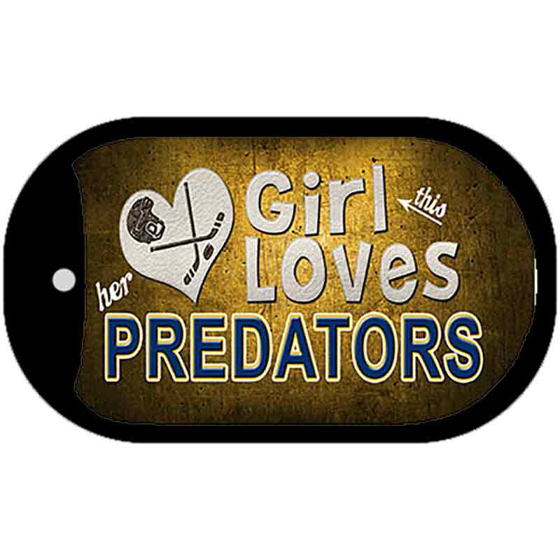 This Girl Loves Her Predators Novelty Metal Dog Tag Necklace DT-8471 2" x 1" Dog Tag (DT)